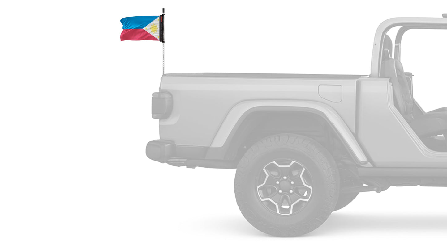 Philippines 12"x18" Forever Wave Flag for Jeep Wrangler JL 2-Door 2018-Present