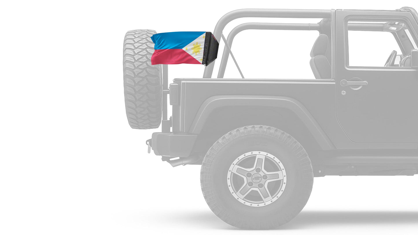 Philippines 12"x18" Forever Wave Flag for Jeep Wrangler JK 2-Door 2007-2018