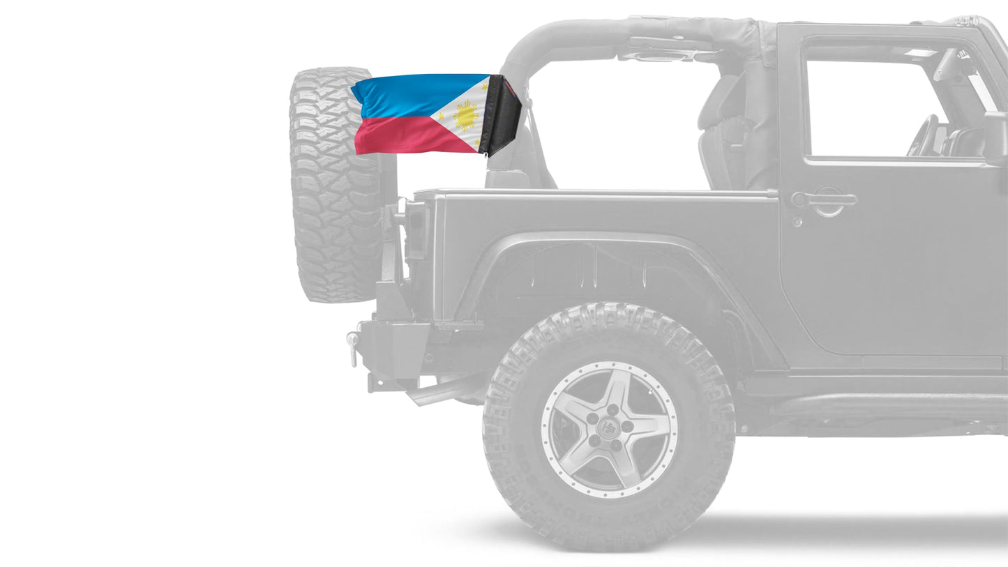 Philippines 12"x18" Forever Wave Flag for Jeep Wrangler LJ 2003-2006