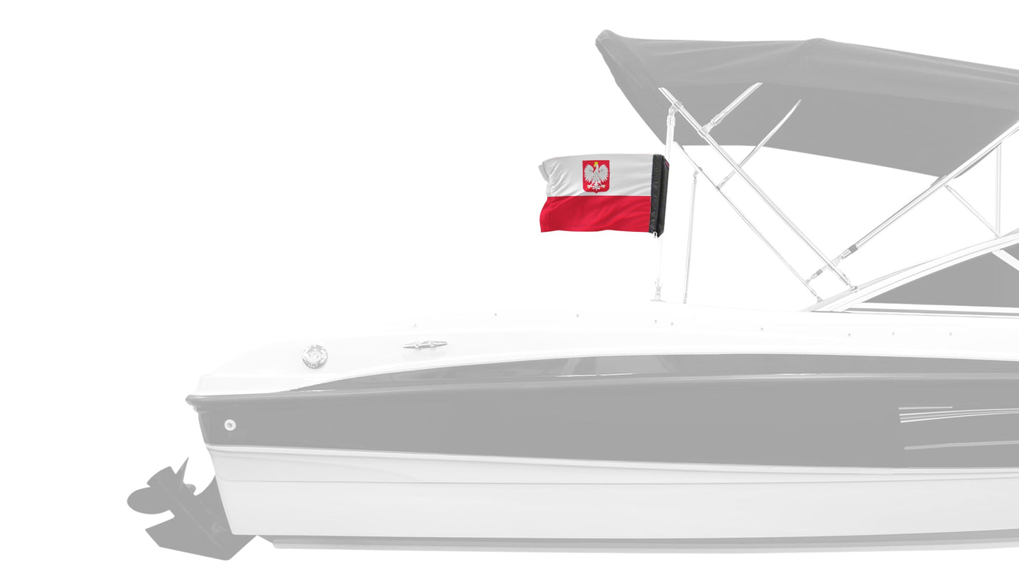 Poland 12"x18" Forever Wave Flag for Boats