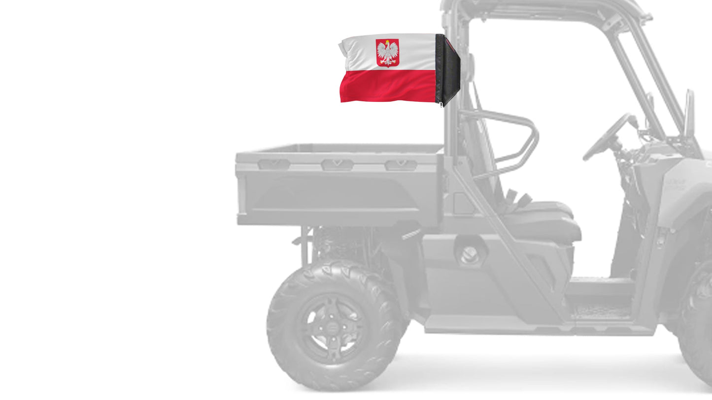 Poland 12"x18" Forever Wave Flag for UTVs