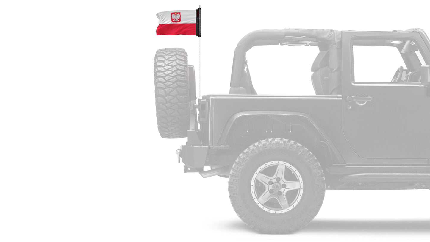 Poland 12"x18" Forever Wave Flag for Jeep Wrangler JL 2-Door 2018-Present
