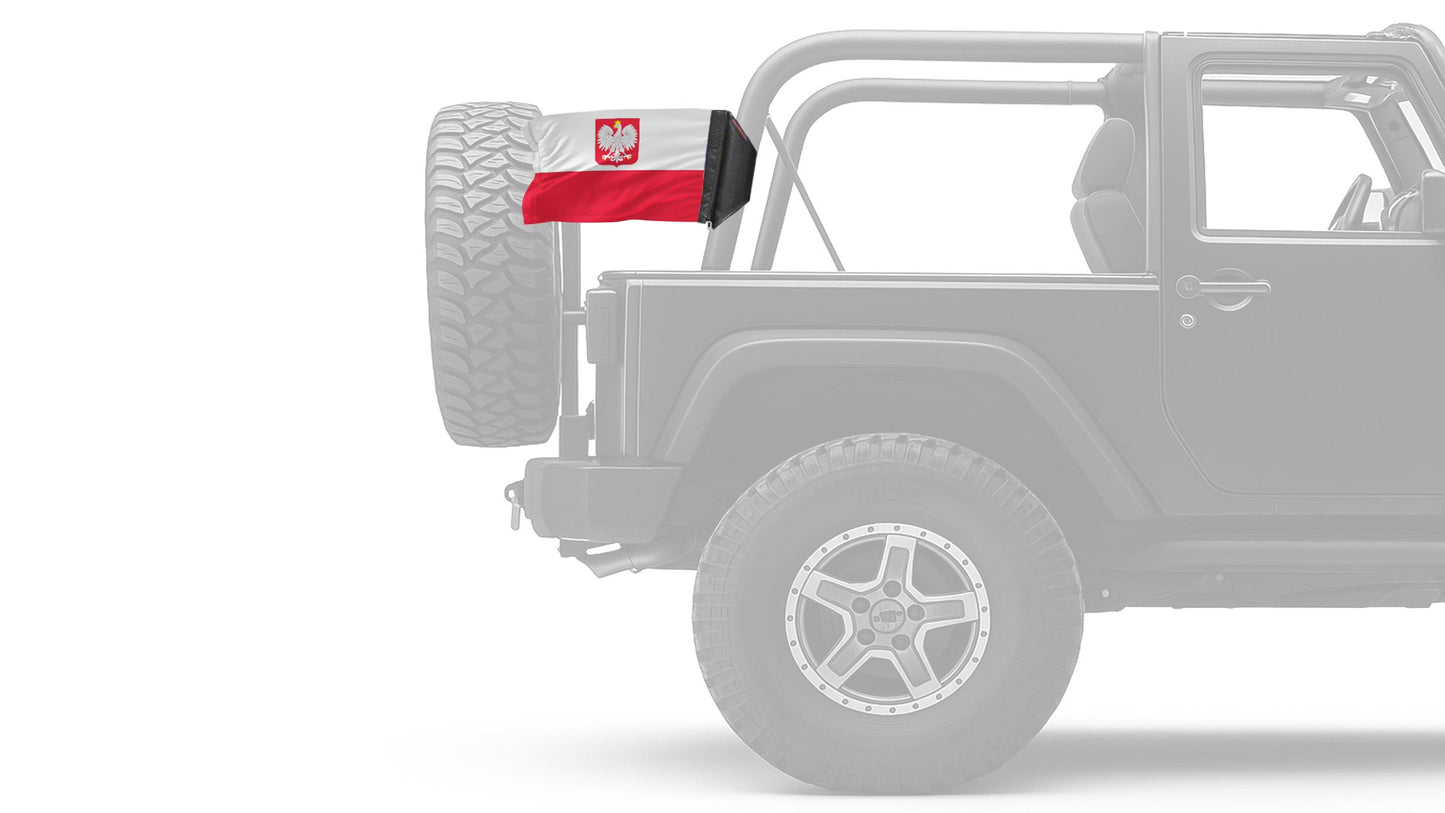Poland 12"x18" Forever Wave Flag for Jeep Wrangler TJ 1996-2006