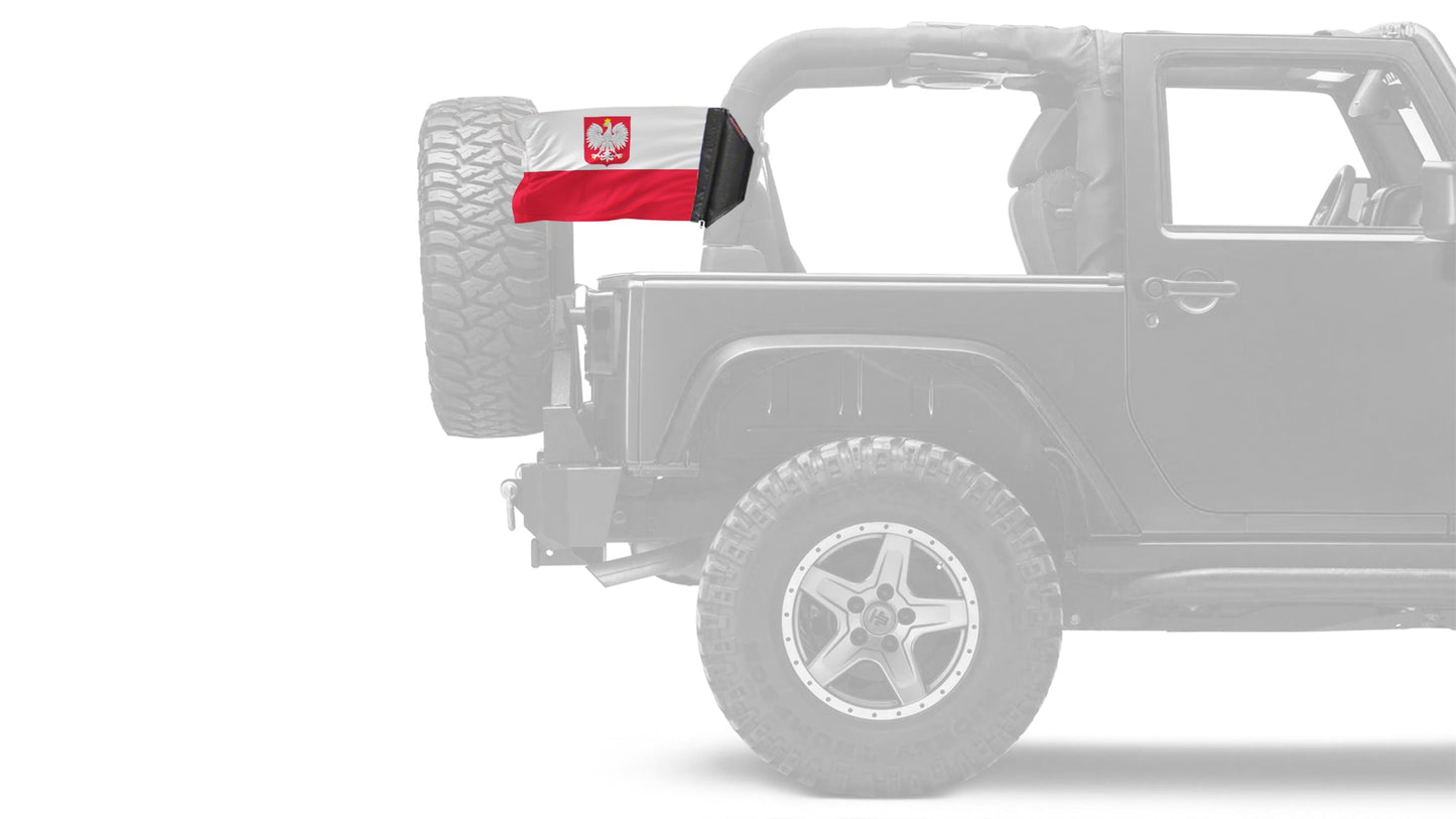 Poland 12"x18" Forever Wave Flag for Jeep Wrangler TJ 1996-2006