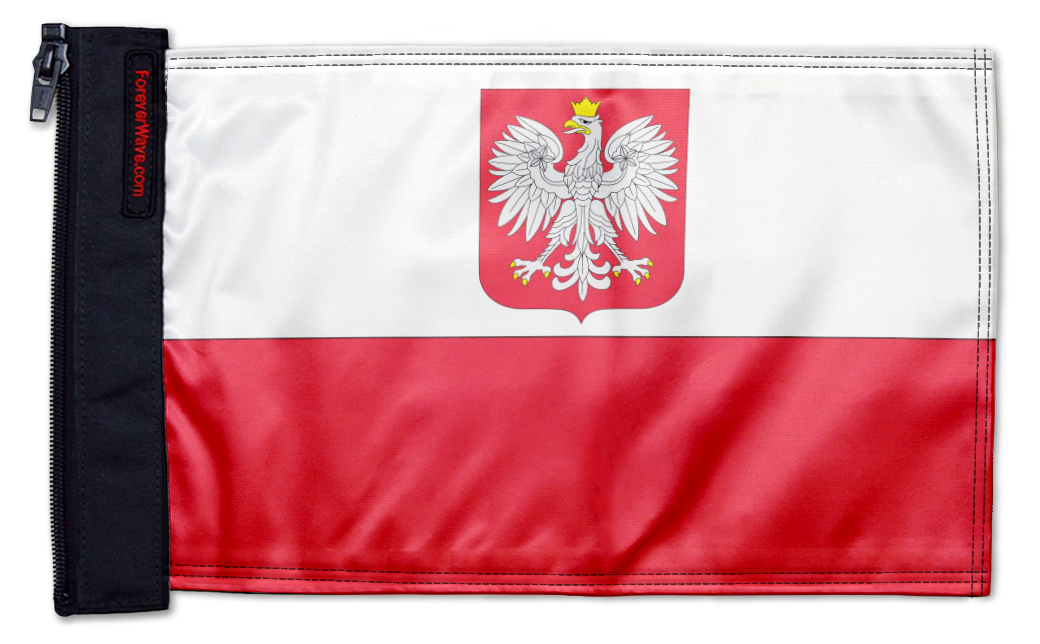 Poland 12"x18" Forever Wave Flag for Bronco