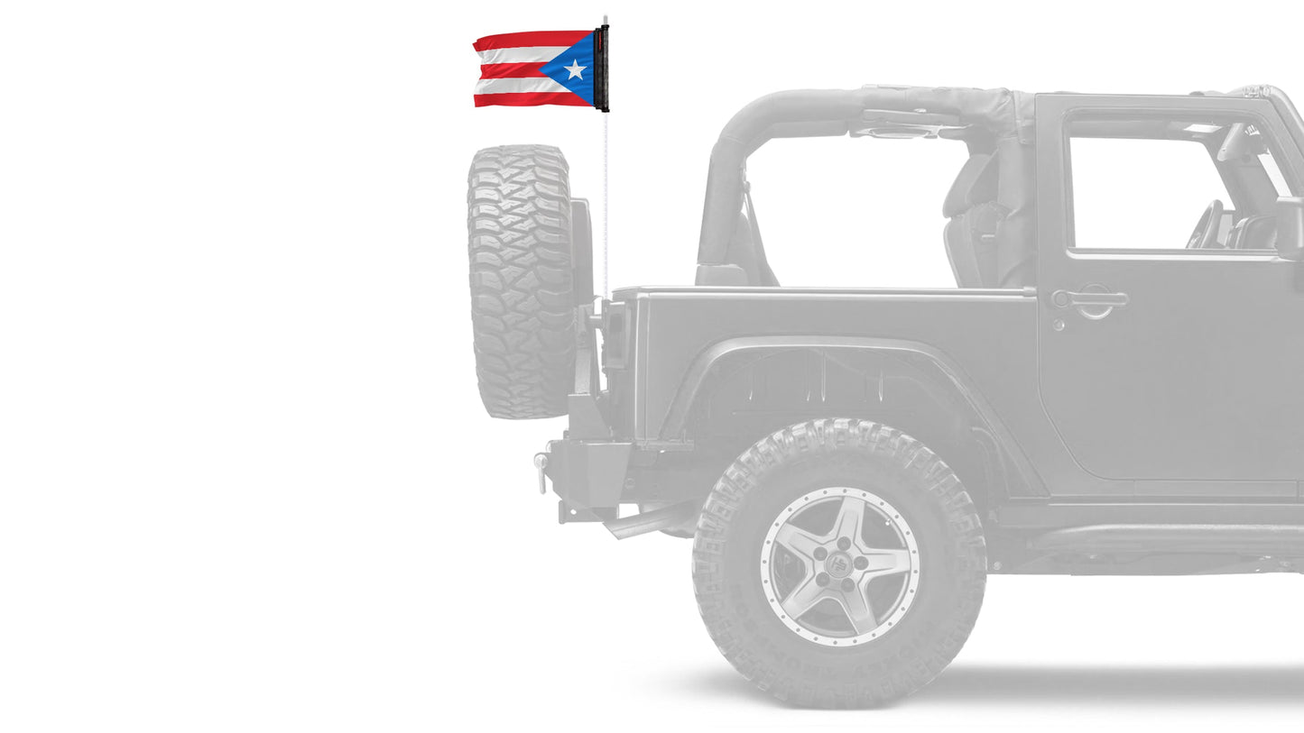 Puerto Rico 12"x18" Forever Wave Flag for Jeep Wrangler YJ 1986-1995