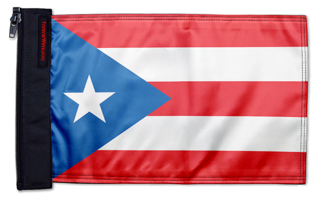Puerto Rico 12"x18" Forever Wave Flag for Bronco
