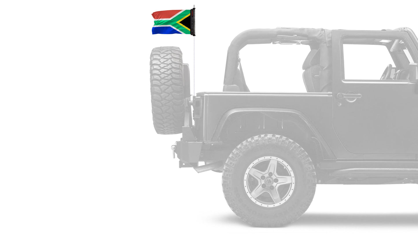 South Africa 12"x18" Forever Wave Flag for Jeep Wrangler JK 2-Door 2007-2018