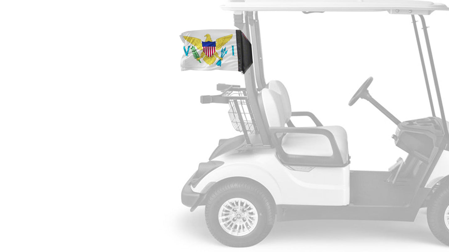 US Virgin Islands 12"x18" Forever Wave Flag for Golf Carts
