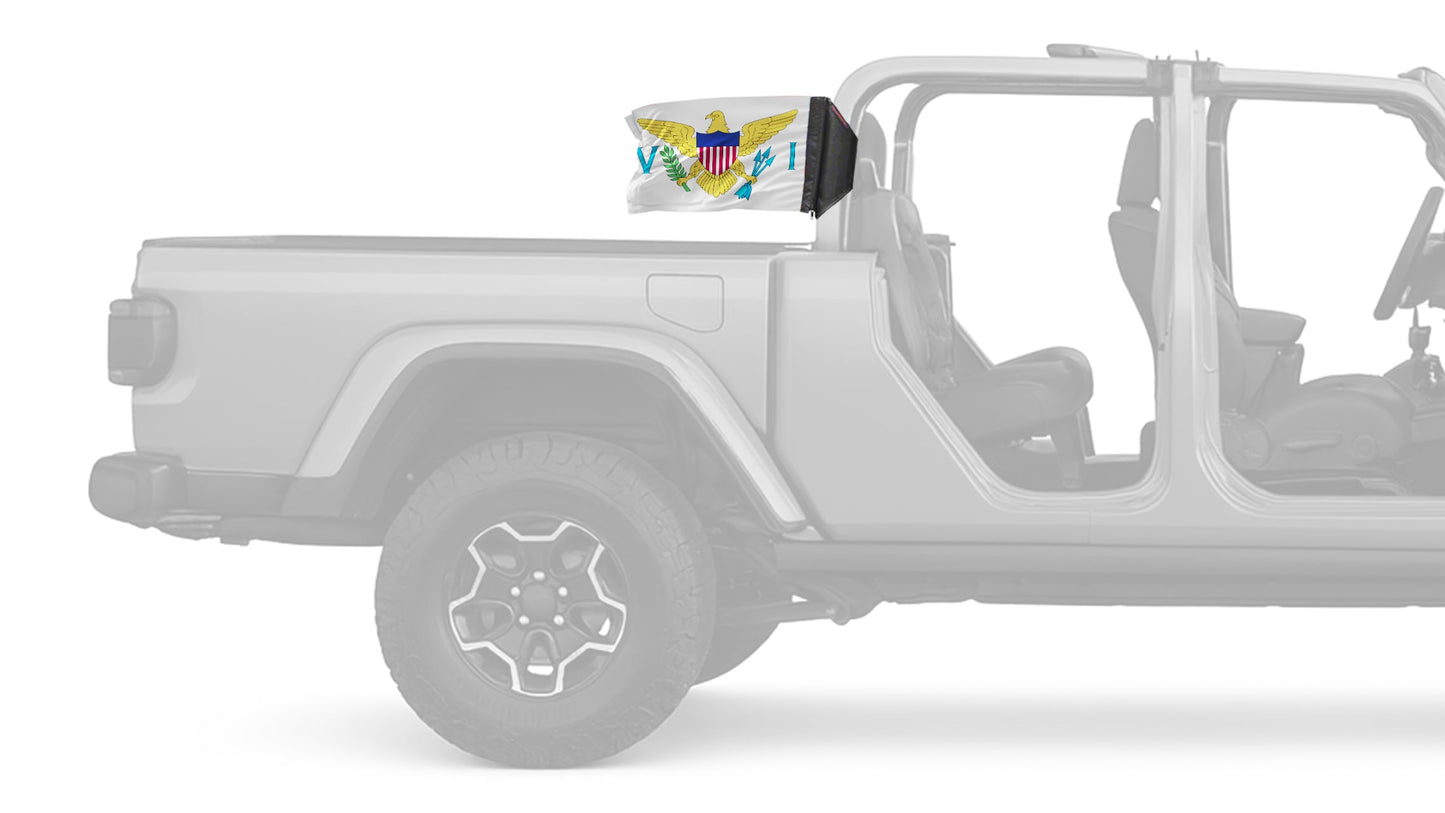 US Virgin Islands 12"x18" Forever Wave Flag for Jeep Gladiator JT