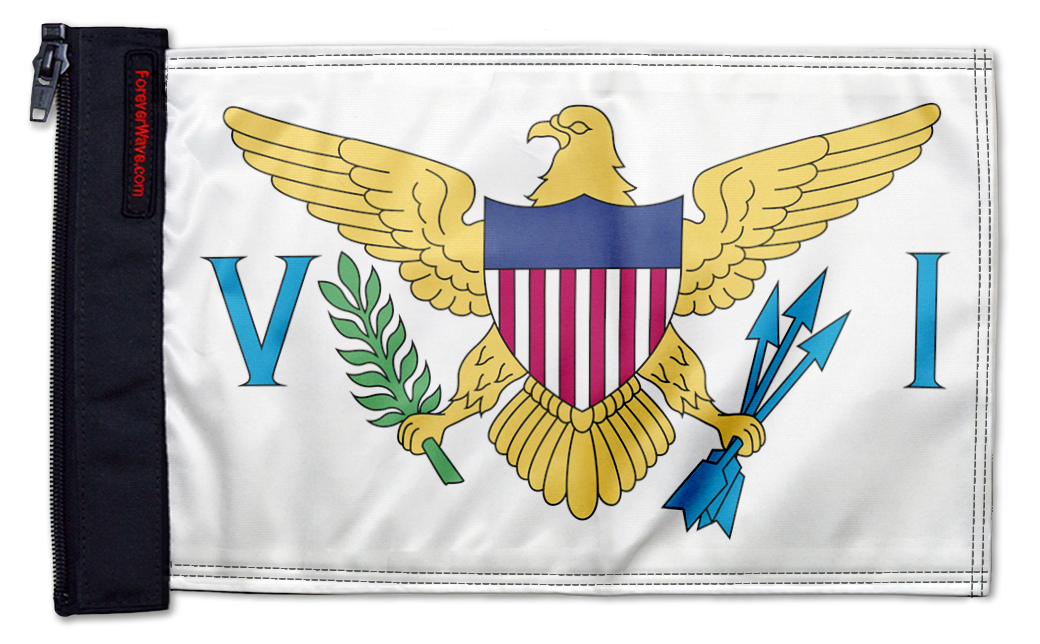 US Virgin Islands 12"x18" Forever Wave Flag for Golf Carts