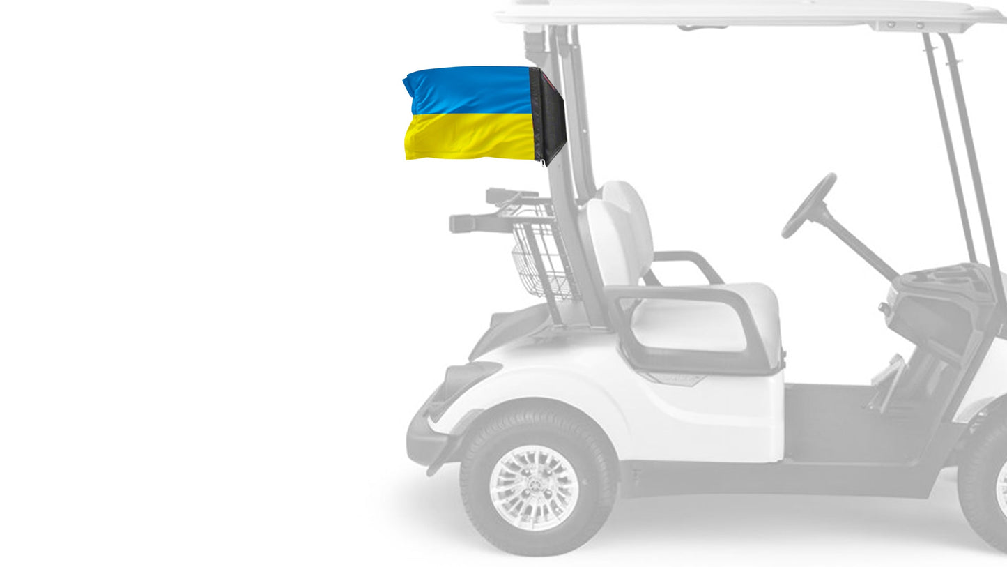 Ukraine 12"x18" Forever Wave Flag for Golf Carts
