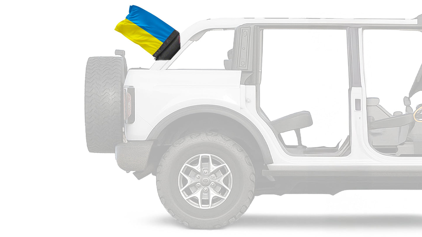 Ukraine 12"x18" Forever Wave Flag for Bronco