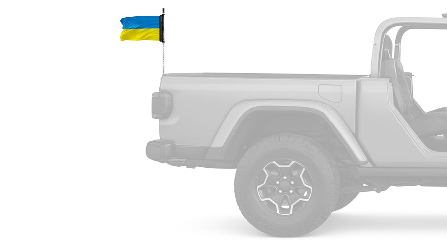 Ukraine 12"x18" Forever Wave Flag for Jeep Wrangler JL 2-Door 2018-Present