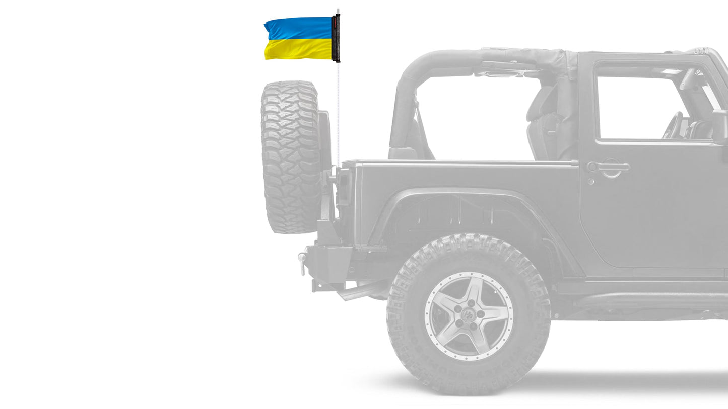 Ukraine 12"x18" Forever Wave Flag for Bronco