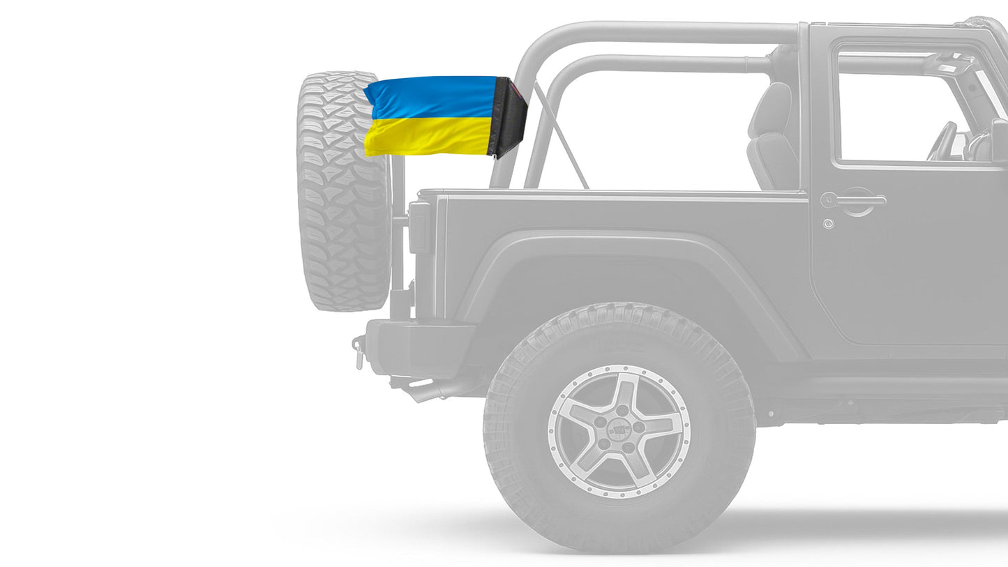 Ukraine 12"x18" Forever Wave Flag for Jeep Wrangler JK 2-Door 2007-2018