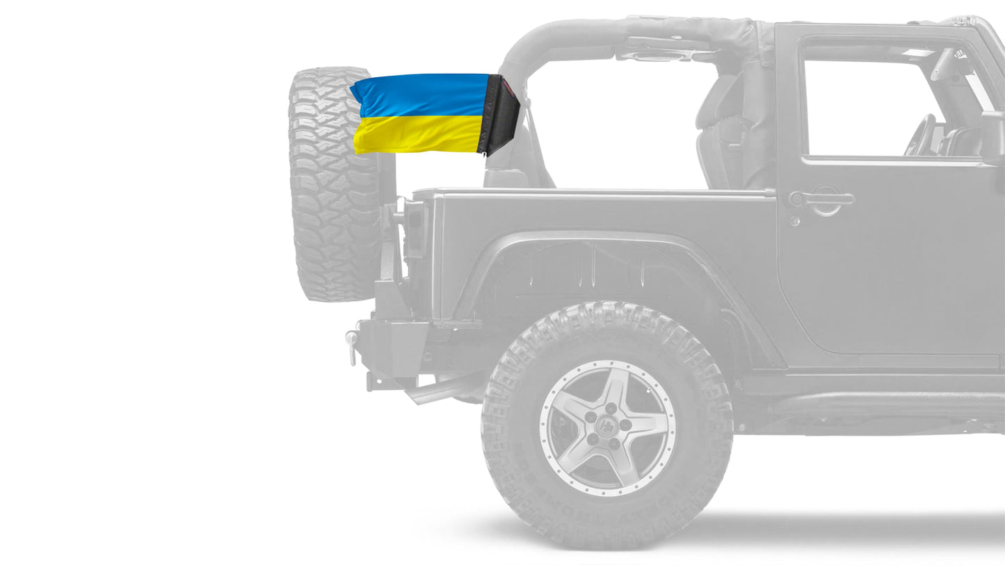 Ukraine 12"x18" Forever Wave Flag for Jeep Wrangler JK 2-Door 2007-2018