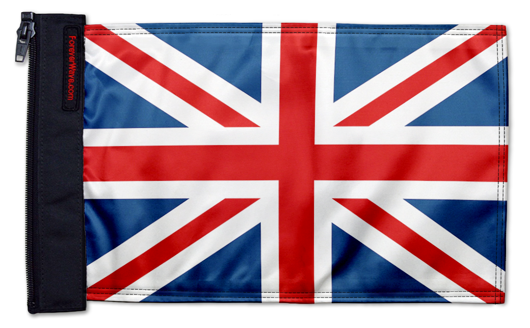 United Kingdom 12"x18" Forever Wave Flag for Jeep Wrangler JLU 4-Door 2018-Present
