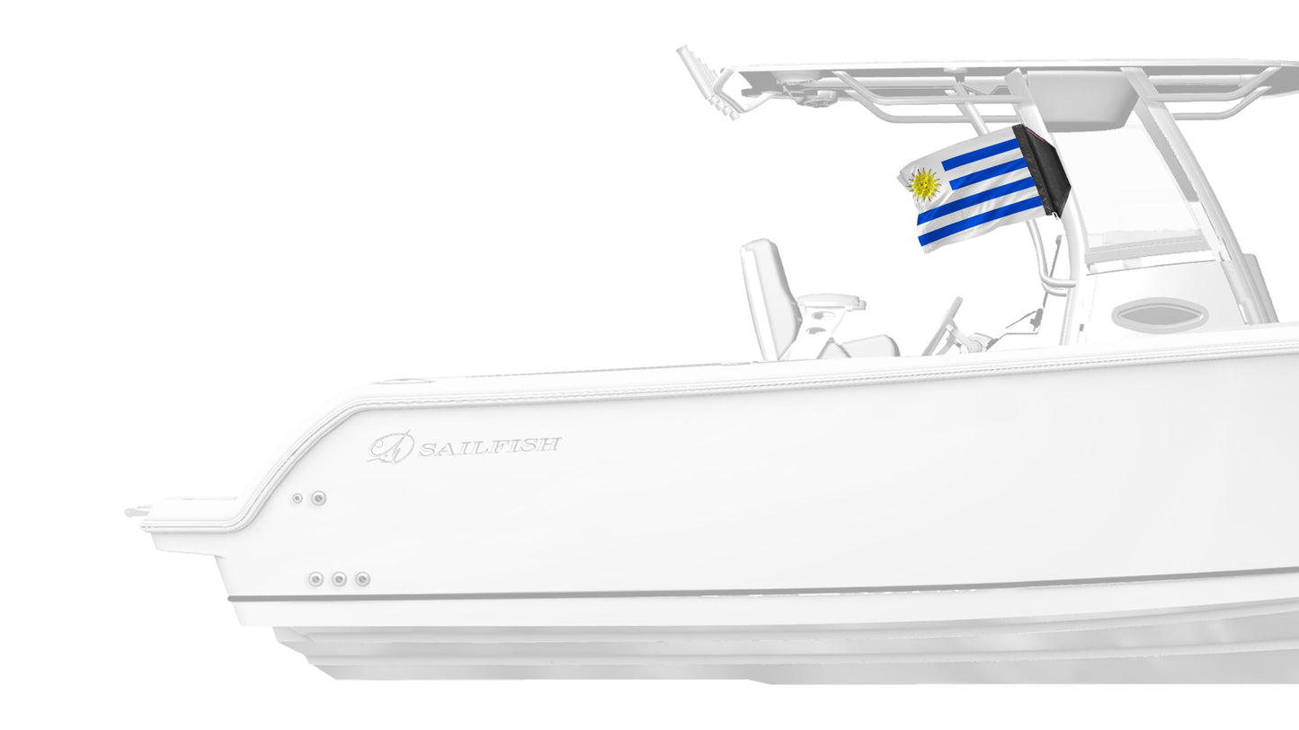 Uruguay 12"x18" Forever Wave Flag for Boats