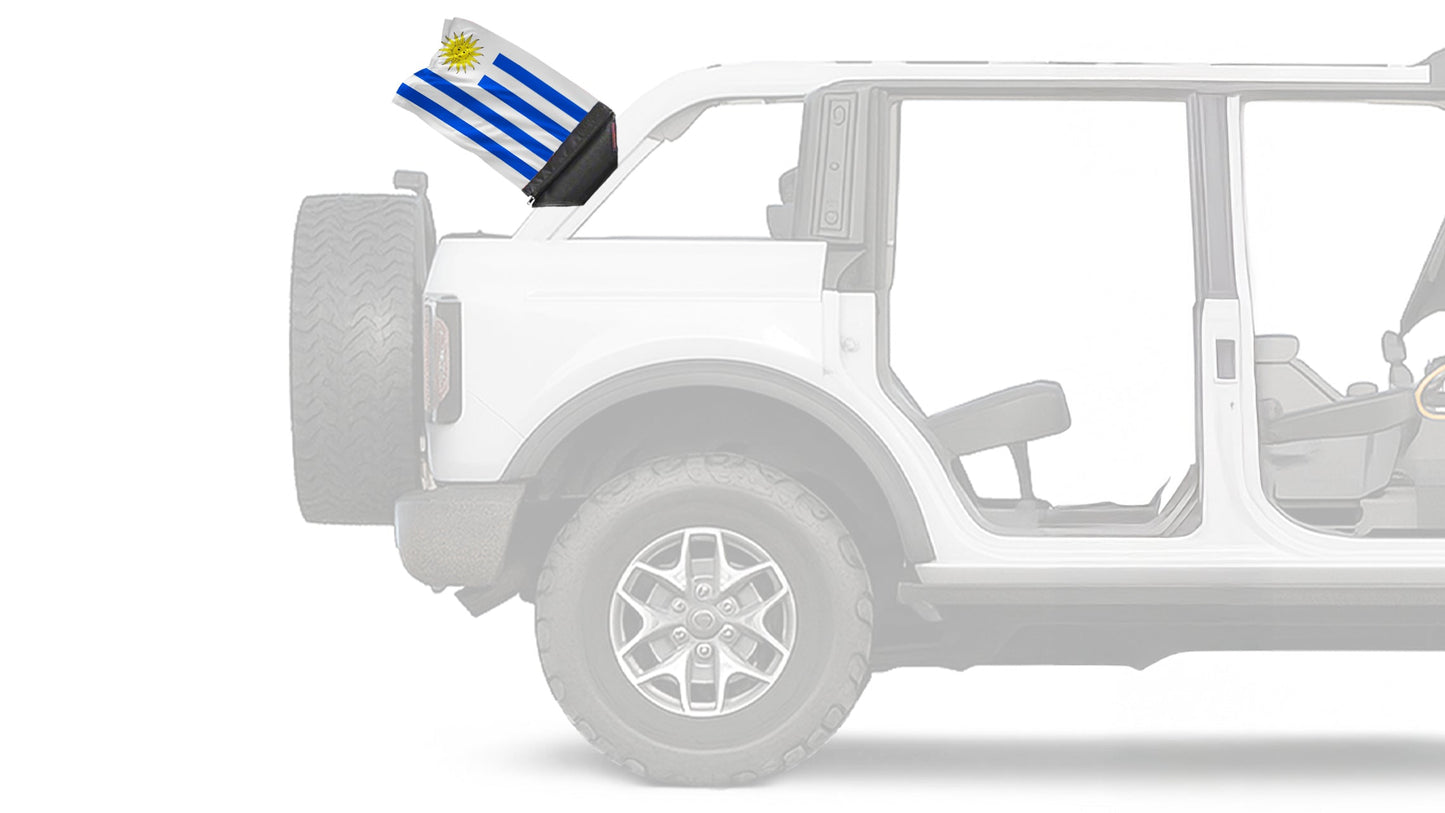 Uruguay 12"x18" Forever Wave Flag for Bronco