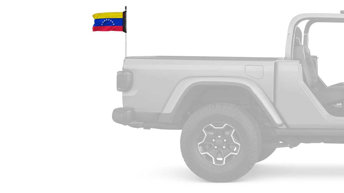 Venezuela 12"x18" Forever Wave Flag for Jeep Wrangler JKU 4-Door 2007-2018