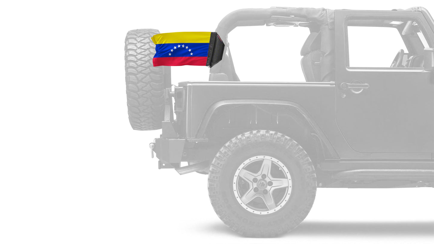 Venezuela 12"x18" Forever Wave Flag for Jeep Wrangler YJ 1986-1995