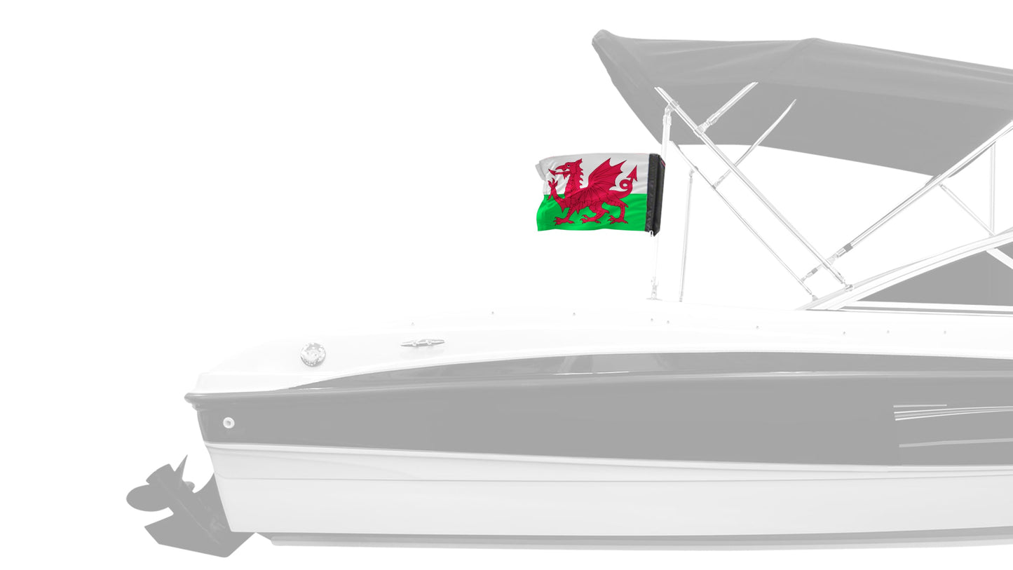 Wales 12"x18" Forever Wave Flag for Boats