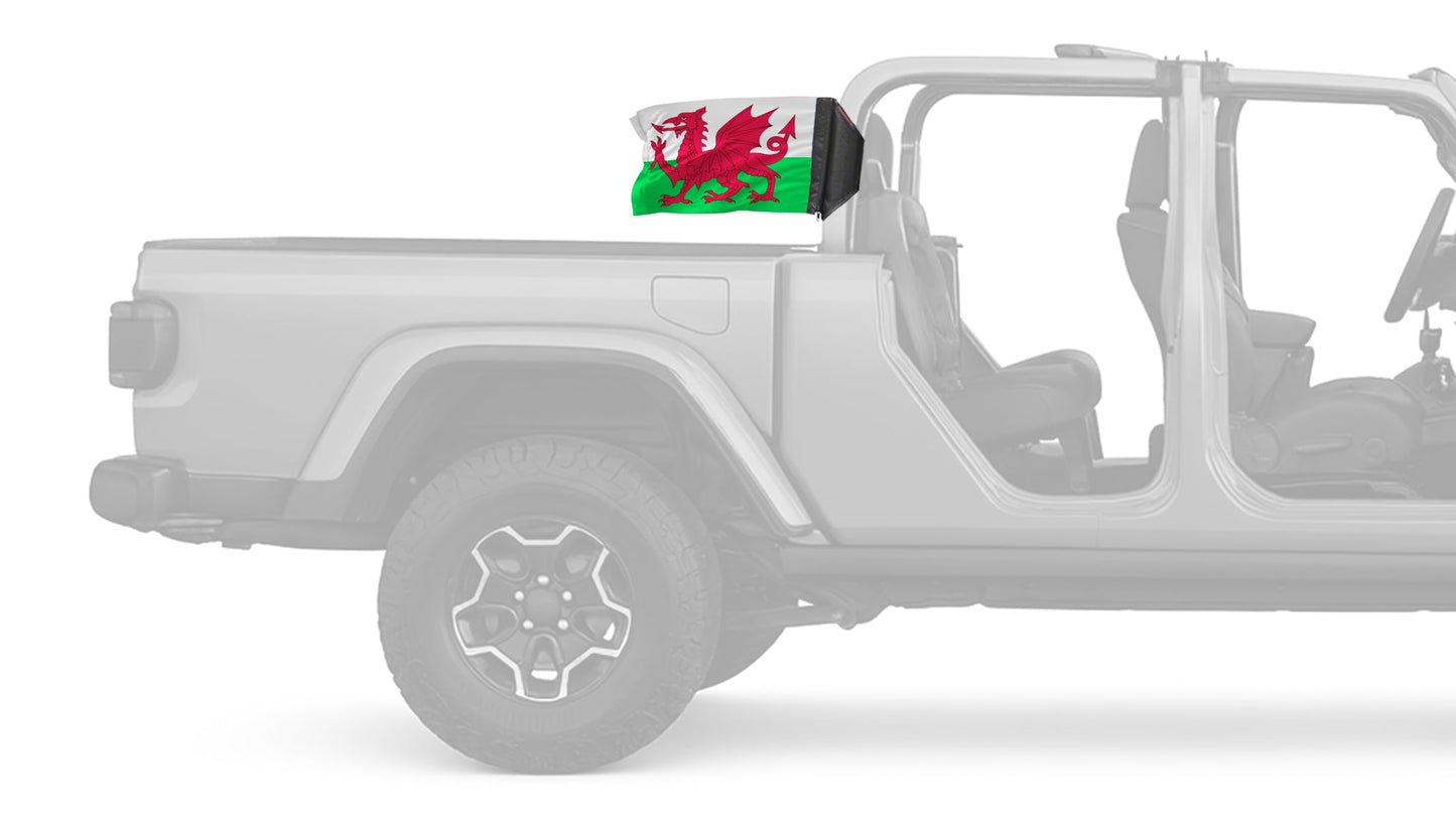 Wales 12"x18" Forever Wave Flag for Jeep Gladiator JT