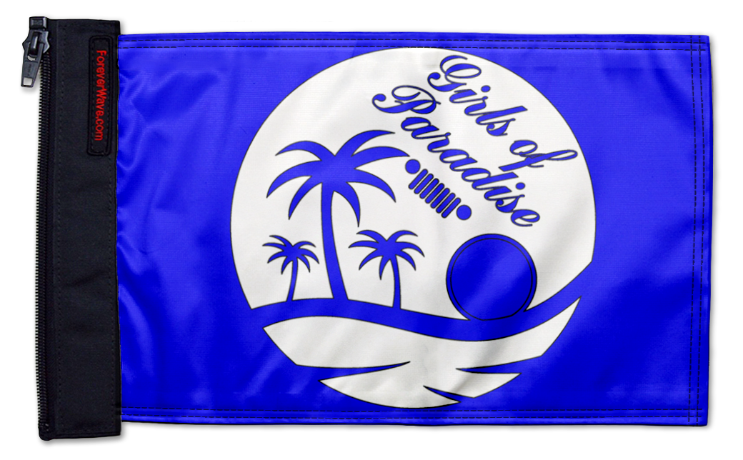 Girls Of Paradise 12"x18" Forever Wave Flag for Golf Carts