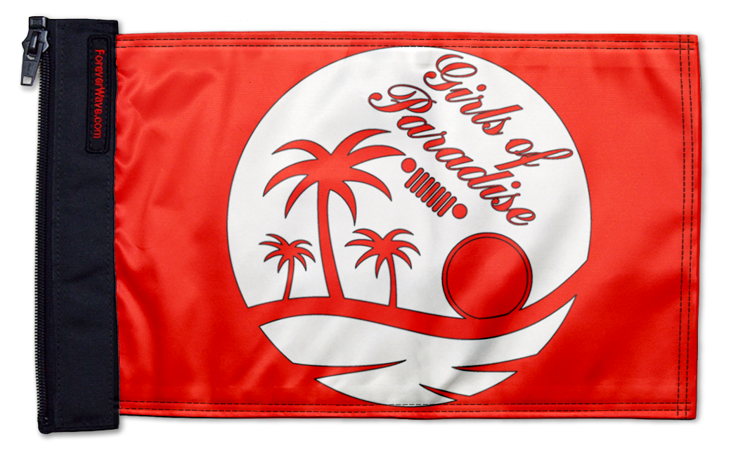 Girls Of Paradise 12"x18" Forever Wave Flag for Boats