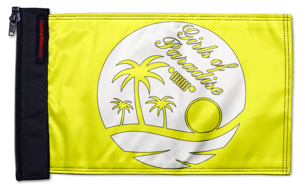 Girls Of Paradise 12"x18" Forever Wave Flag for Jeep Wrangler JL 2-Door 2018-Present